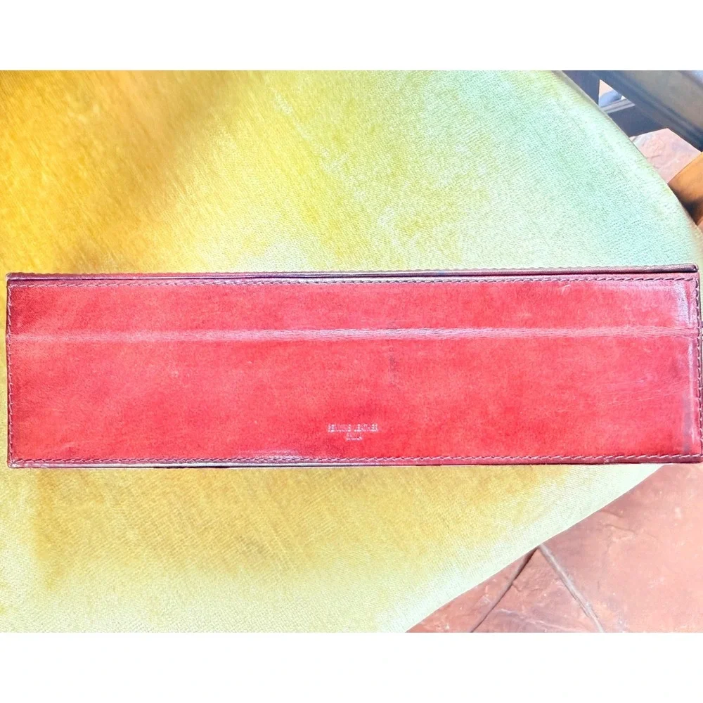 Fossil Cherry Red Leather Glass Top‎ Watch Display Case Jewelry Storage Box